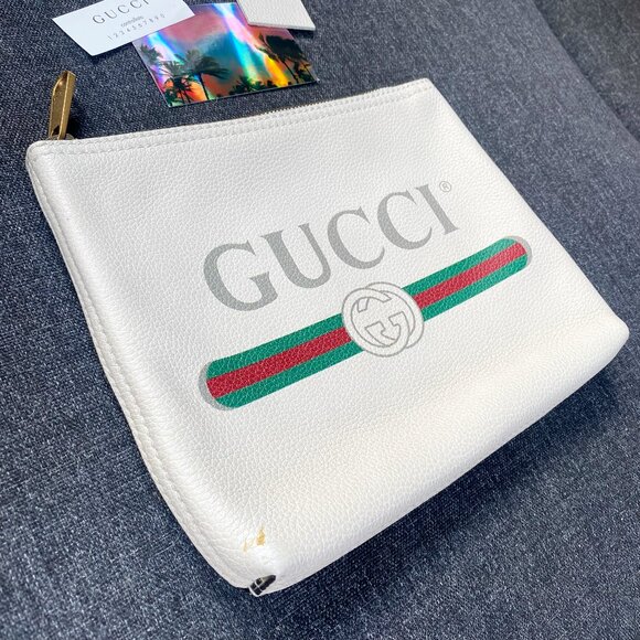 Gucci Pebbled Leather Portfolio Pouch / Clutch - Picture 3 of 13